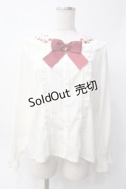 画像1: axes femme kawaii / ストロベリーフィールドブラウス  白 Y-25-06-09-067-AX-BL-SZ-ZY
