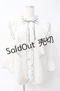 axes femme POETIQUE / ドット配色リボンフリルブラウス  白 Y-25-06-09-069-AX-BL-SZ-ZI