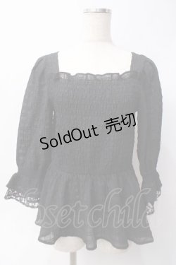 画像1: axes femme / シアーシャーリングブラウス  黒 Y-25-06-09-070-AX-TO-SZ-ZY