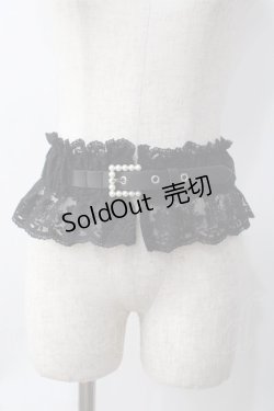 画像1: axes femme POETIQUE / レースゴムベルト  黒 Y-25-06-09-010-AX-ZA-SZ-ZY