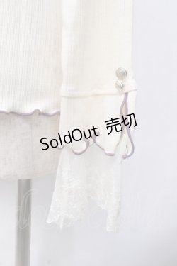 画像3: axes femme / 袖レース配色メローリブプルオーバー  生成り Y-25-06-09-073-AX-TO-SZ-ZI