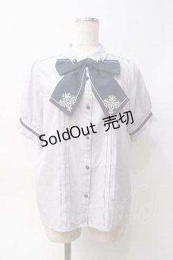 画像1: axes femme / 刺繍リボンセットブラウス  サックス Y-25-06-09-075-AX-BL-SZ-ZY