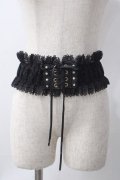 axes femme POETIQUE / レースアップゴムベルト  黒 Y-25-06-09-012-AX-ZA-SZ-ZY