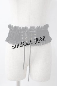 axes femme POETIQUE / レースアップゴムベルト  黒 Y-25-06-09-012-AX-ZA-SZ-ZY