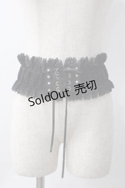 画像1: axes femme POETIQUE / レースアップゴムベルト  黒 Y-25-06-09-012-AX-ZA-SZ-ZY