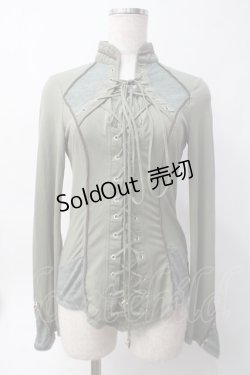 画像1: Ozz Croce / 編み上げデザイントップス  グリーン Y-25-06-09-098-OO-TO-SZ-ZY