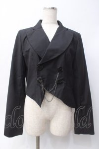 BPN / チェーン付き燕尾ショートジャケット  黒 Y-25-06-09-101-GO-JA-SZ-ZY