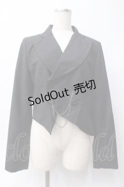 画像1: BPN / チェーン付き燕尾ショートジャケット  黒 Y-25-06-09-101-GO-JA-SZ-ZY