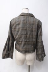 画像2: an another angelus / チェック柄ショートジャケット F グレー×イエロー Y-25-06-09-102-CA-JA-SZ-ZT275 (2)