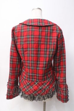 画像2: PUNK/買取対象外 / レース襟チェックジャケット  赤 Y-25-06-09-103-PU-TO-SZ-ZY