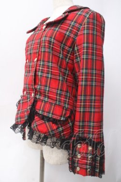 画像3: PUNK/買取対象外 / レース襟チェックジャケット  赤 Y-25-06-09-103-PU-TO-SZ-ZY