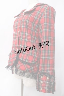 画像3: PUNK/買取対象外 / レース襟チェックジャケット  赤 Y-25-06-09-103-PU-TO-SZ-ZY
