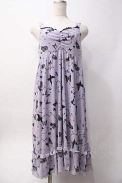 画像1: axes femme / バタフライチュールノースリーブワンピース  ラベンダー Y-25-06-09-110-AX-OP-SZ-ZY