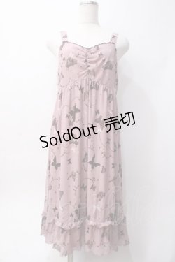 画像1: axes femme / バタフライチュールノースリーブワンピース  ピンク Y-25-06-09-111-AX-OP-SZ-ZY