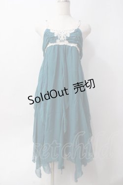 画像1: axes femme / レース刺繍シフォンワンピース  グリーン Y-25-06-09-117-AX-OP-SZ-ZY