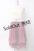 axes femme / レース切替キャミワンピース  生成り×ピンク Y-25-06-09-120-AX-OP-SZ-ZY
