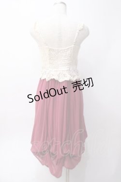 画像2: axes femme / レース切替キャミワンピース  生成り×ピンク Y-25-06-09-120-AX-OP-SZ-ZY