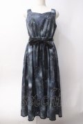 axes femme POETIQUE / 冬の星座柄ハートネックワンピース  黒 Y-25-06-09-121-AX-OP-SZ-ZY