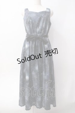 画像1: axes femme POETIQUE / 冬の星座柄ハートネックワンピース  黒 Y-25-06-09-121-AX-OP-SZ-ZY