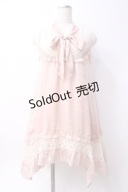 画像1: axes femme / シャドーストライプリボンワンピース  ピンク Y-25-06-09-125-AX-OP-SZ-ZY