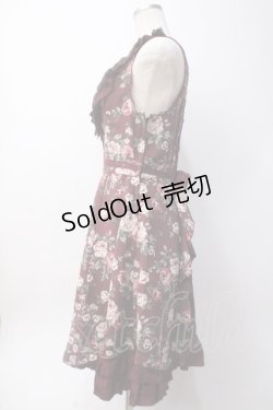 画像2: axes femme / 総バラ柄Backリボンワンピース  ワイン Y-25-06-09-128-AX-OP-SZ-ZY