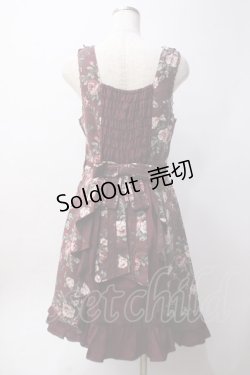 画像3: axes femme / 総バラ柄Backリボンワンピース  ワイン Y-25-06-09-128-AX-OP-SZ-ZY