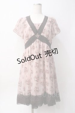 画像1: axes femme / バラオーナメントフレームワンピース  ピンク Y-25-06-09-137-AX-OP-SZ-ZY