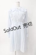 axes femme POETIQUE / シアーチェックフリルワンピース  サックス Y-25-06-09-140-AX-OP-SZ-ZY