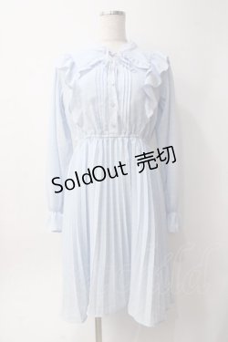 画像1: axes femme POETIQUE / シアーチェックフリルワンピース  サックス Y-25-06-09-140-AX-OP-SZ-ZY