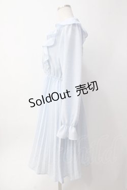 画像2: axes femme POETIQUE / シアーチェックフリルワンピース  サックス Y-25-06-09-140-AX-OP-SZ-ZY
