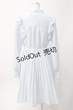 画像3: axes femme POETIQUE / シアーチェックフリルワンピース  サックス Y-25-06-09-140-AX-OP-SZ-ZY