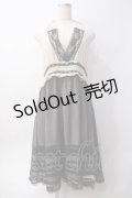 axes femme / ホルターネックワンピース  生成り×黒 Y-25-06-09-141-AX-OP-SZ-ZY