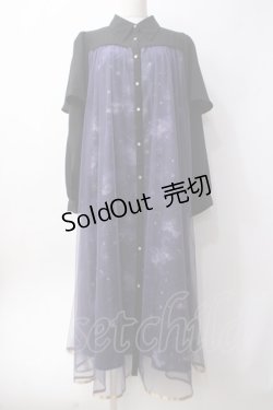 画像1: axes femme / ステラートプリントシャツワンピース  パープル Y-25-06-09-147-AX-OP-SZ-ZY