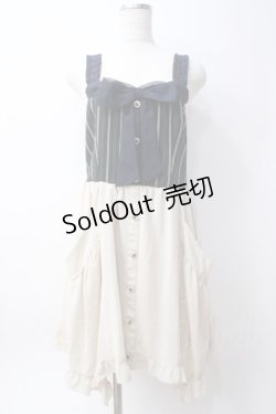 画像1: axes femme / 配色ノースリーブワンピース  グリーン×生成 Y-25-06-09-152-AX-OP-SZ-ZY
