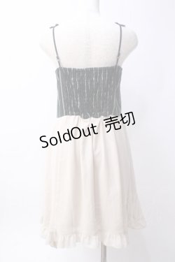 画像3: axes femme / 配色ノースリーブワンピース  グリーン×生成 Y-25-06-09-152-AX-OP-SZ-ZY
