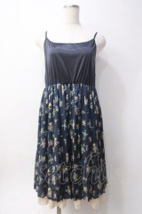 axes femme / ブーケ柄SETUP風ワンピース  紺 Y-25-06-09-153-AX-OP-SZ-ZI