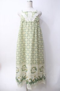 axes femme / たんぽぽ柄ロングキャミワンピース  イエロー Y-25-06-09-154-AX-TO-SZ-ZY