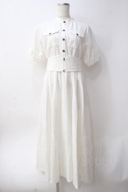 画像1: axes femme / ベルト付ワンピース  白 Y-25-06-09-158-AX-OP-SZ-ZY