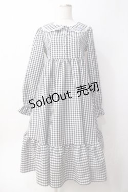 画像1: FLC / 星名桜子コラボ チェックワンピース  黒 Y-25-06-09-163-LO-OP-SZ-ZY
