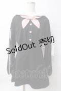 To Alice / セーラージャージ風ワンピース S 黒 Y-25-06-09-164-LO-OP-SZ-ZY