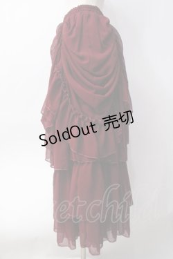 画像2: ATELIER PIERROT / ロングバッスルスカート  ワイン Y-25-06-09-168-EL-SK-SZ-ZY