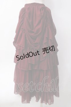 画像3: ATELIER PIERROT / ロングバッスルスカート  ワイン Y-25-06-09-168-EL-SK-SZ-ZY