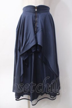 画像1: axes femme / フロントジップイレヘムスカート  紺 Y-25-06-09-171-AX-TO-SZ-ZY