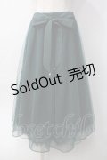 axes femme POETIQUE / バックフリルチュールスカート  グリーン Y-25-06-09-178-AX-SK-SZ-ZY