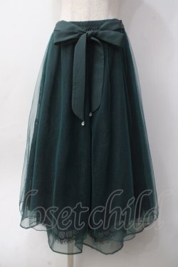 画像1: axes femme POETIQUE / バックフリルチュールスカート  グリーン Y-25-06-09-178-AX-SK-SZ-ZY