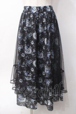 画像1: axes femme / マルチWAYレース花柄スカート  黒 Y-25-06-09-179-AX-SK-SZ-ZY
