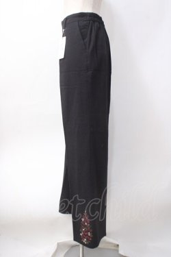 画像2: axes femme / 裾刺繍ストレートパンツ  黒 Y-25-06-09-184-AX-PA-SZ-ZY