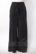 axes femme / カットプリーツパンツ  黒 Y-25-06-09-185-AX-PA-SZ-ZY