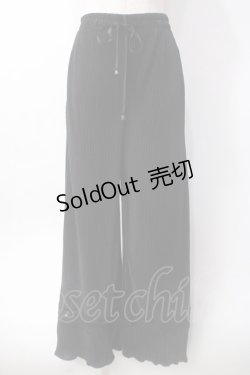 画像1: axes femme / カットプリーツパンツ  黒 Y-25-06-09-185-AX-PA-SZ-ZY