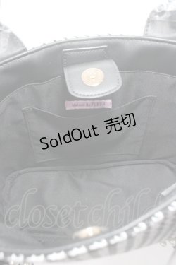 画像4: Maison de FLEUR / 2Way千鳥柄フリルトートバッグ  黒 Y-25-06-09-021-LO-BG-SZ-ZY